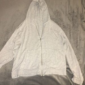 brandy melville grey zip up hoodie super soft